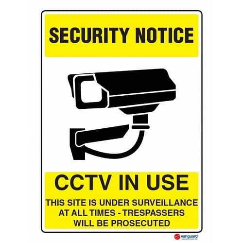 Acm Security Notice Sign - Cctv In Use - Vanguard Nz