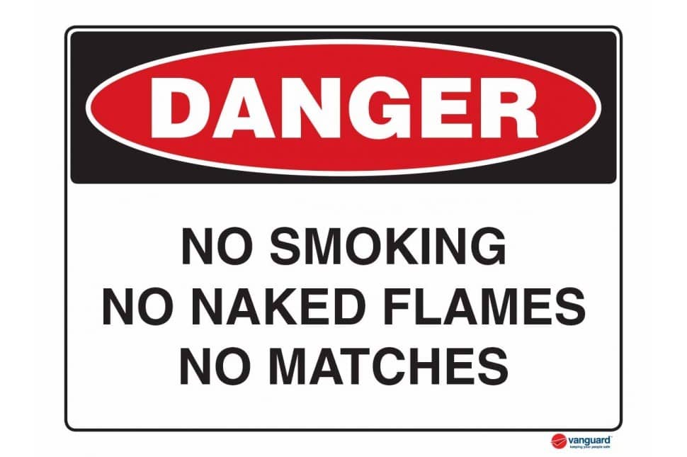 Acm Danger Sign No Smoking No Naked Flame No Matches Vanguard Nz