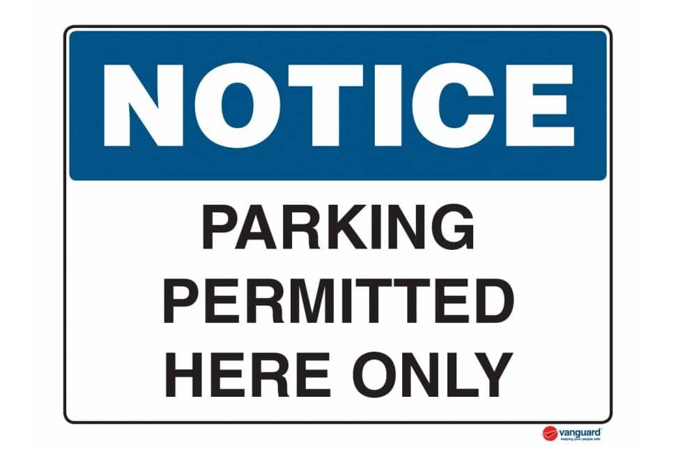 ACM Notice Sign - Parking Permitted Here Only - Vanguard NZ